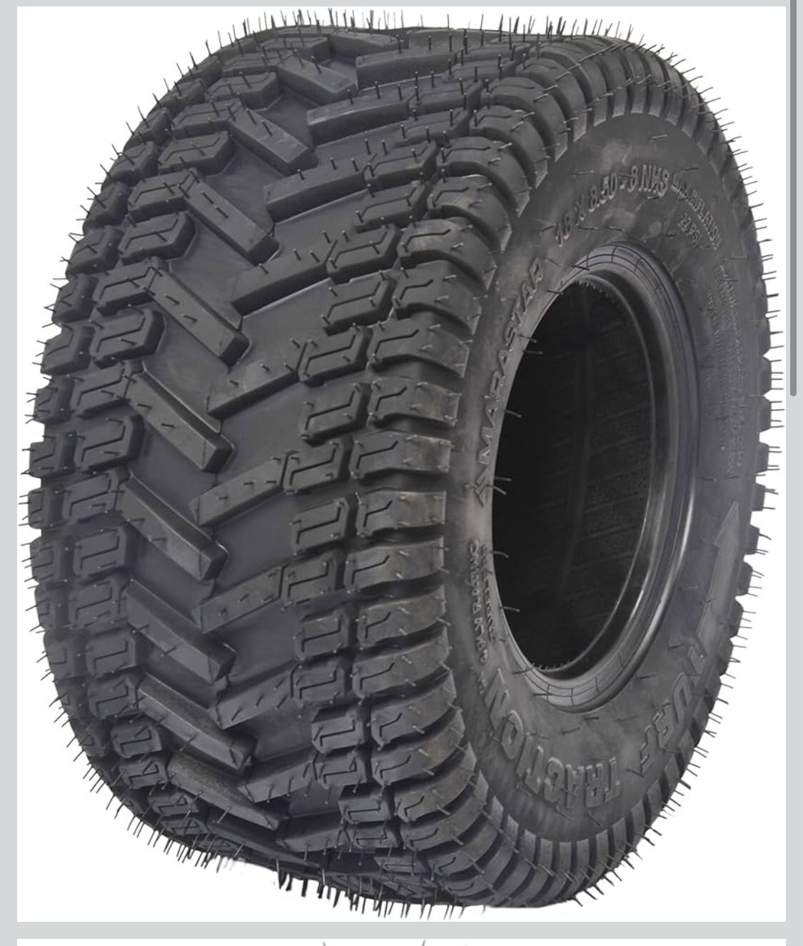 18x8.50-8 Turf Traction Tire for Lawn Mowers and Golf Carts, 1 Tire