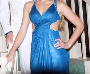Long La femme prom dress (open back) size 0 but fits 4