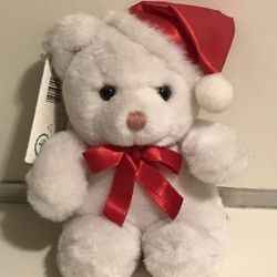 NEW Jerry Elsner Pets 7" White Jingle Bell Christmas Teddy Bear #2685