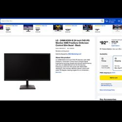 LG Computer Monitor 24”