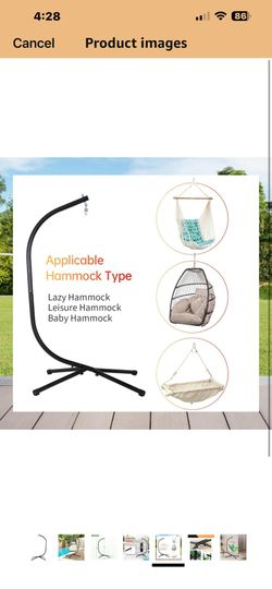 FDW Hammock Chair Stand, Outdoor Solid Steel Heavy Duty Construction for Hanging Hammock, Hanging Stand Max Load 400 LBS Air Porch Swing - 360 Degree