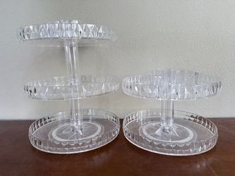 2 Set, 3 tier + 2 tier. Makeup Organizer 360 Degree Rotating