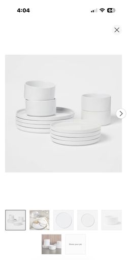 24 Pcs White Dinnerware Set