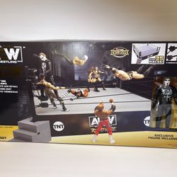 AEW Wrestling Rampage Authentic Scale Ring Playset W/ Exclusive STING Figure NEW