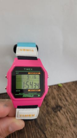 Timex retro style hot pink watch