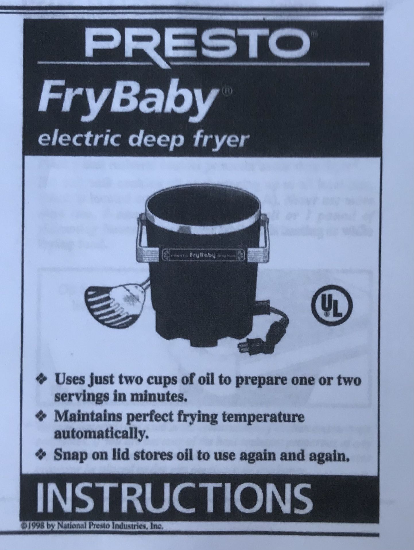 Presto Model Cool Daddy Deep Fryer for Sale in Richmond, CA - OfferUp