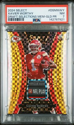 2024 Select Xavier Worthy RC Laundry Tag Gold 2/10 PSA 7 SSP