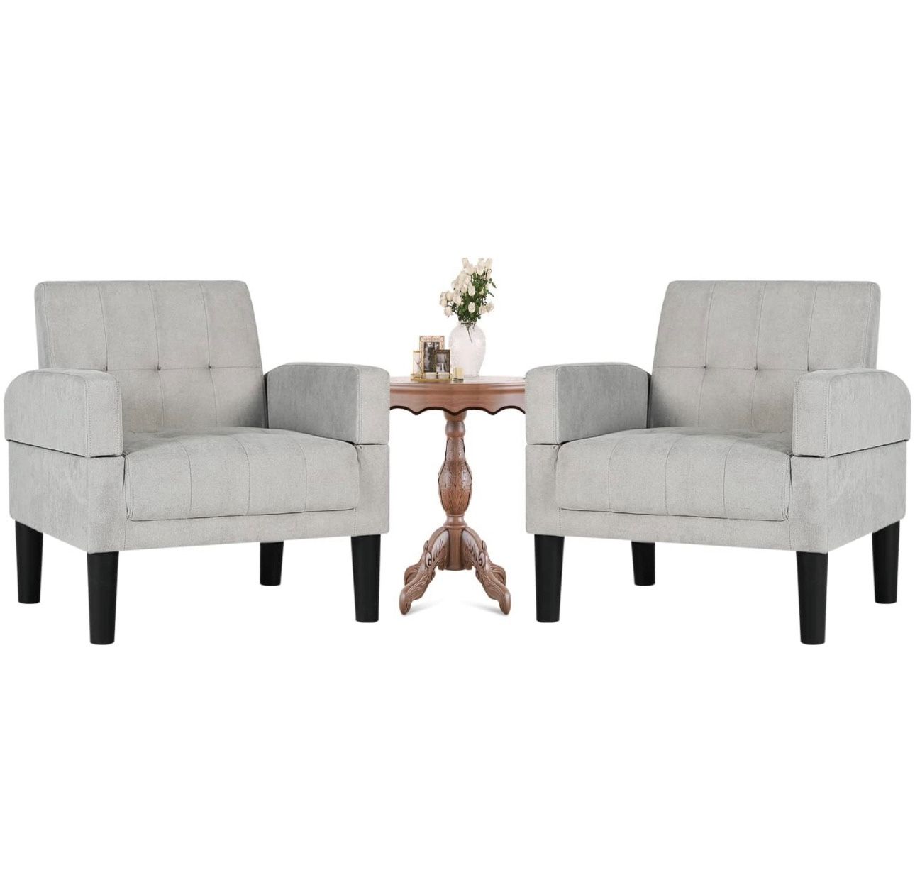 Modern Fabric Accent Chair Set Of 2