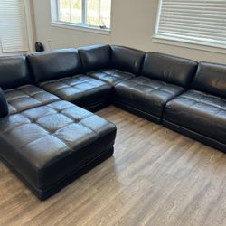 Black Leather Couch 