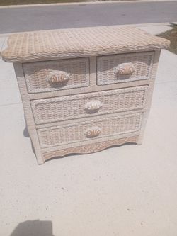 Vintage Pier One Wicker Dresser 