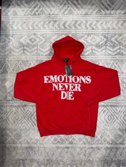 Red Mixed Emotion zip up hoodie Size M