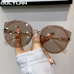 Oulylan Women Round Sunglasses 2022 Luxury Brand Designer y2k Sun Glasses Vintage Eyelasses  