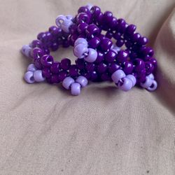 Pair Of Spiked Cuff- Kandi Bead Bracelet 
