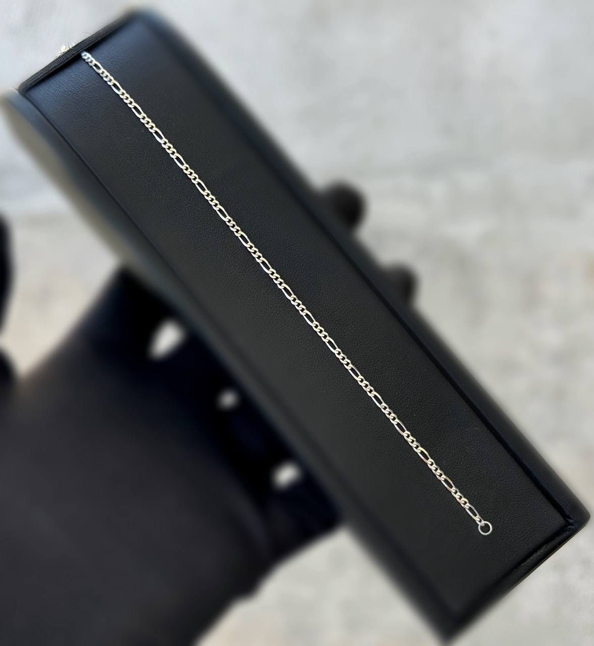 Jewelry 14k white gold Figaro link bracelet 8.00β 2.15mm 1.90g