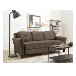 New Rolled Arm Fabric Sofa, Brown