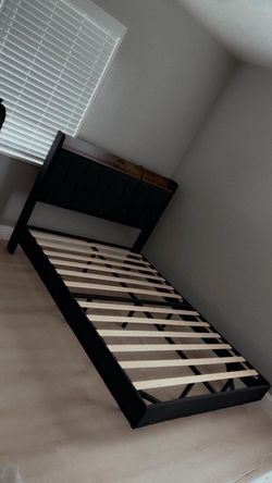 Floating queen bed frame