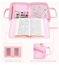 Pink Bible Cover Case, Bible Bag With Detachable Shoulder Strap, iPad Tablet Bag