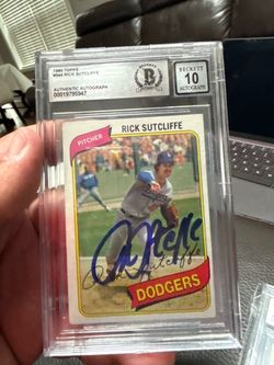1980 Topps #544 Rick Sutcliffe Signed Rookie Card RC Auto BGS BAS Cubs!