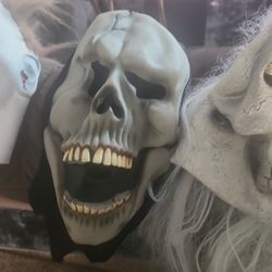 Halloween Masks 2 Rubber & 1 Plastic Scary Masks 