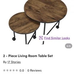2-piece living room table set, nesting