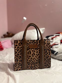 leopard wrangler tote
