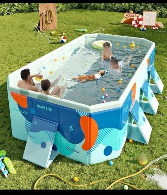 Foldable Swimming Pool, NoN _inflatable Pool, Hard Plastic Shell Portable Pool, Dog Pool, New In The Box Never Benn Used $ 150