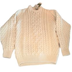 Carraig Donn Sweater Youth XL Boys Girls Cable Knit 100% Wool Ireland NEW Bainin