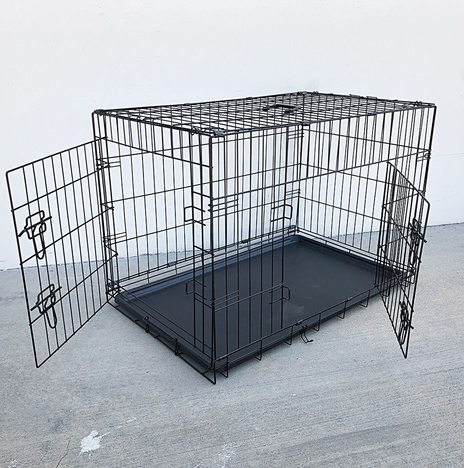 Brand New $45 Folding 36” Dog Cage 2-Door Pet Crate Kennel w/ Tray 36”x23”x25”