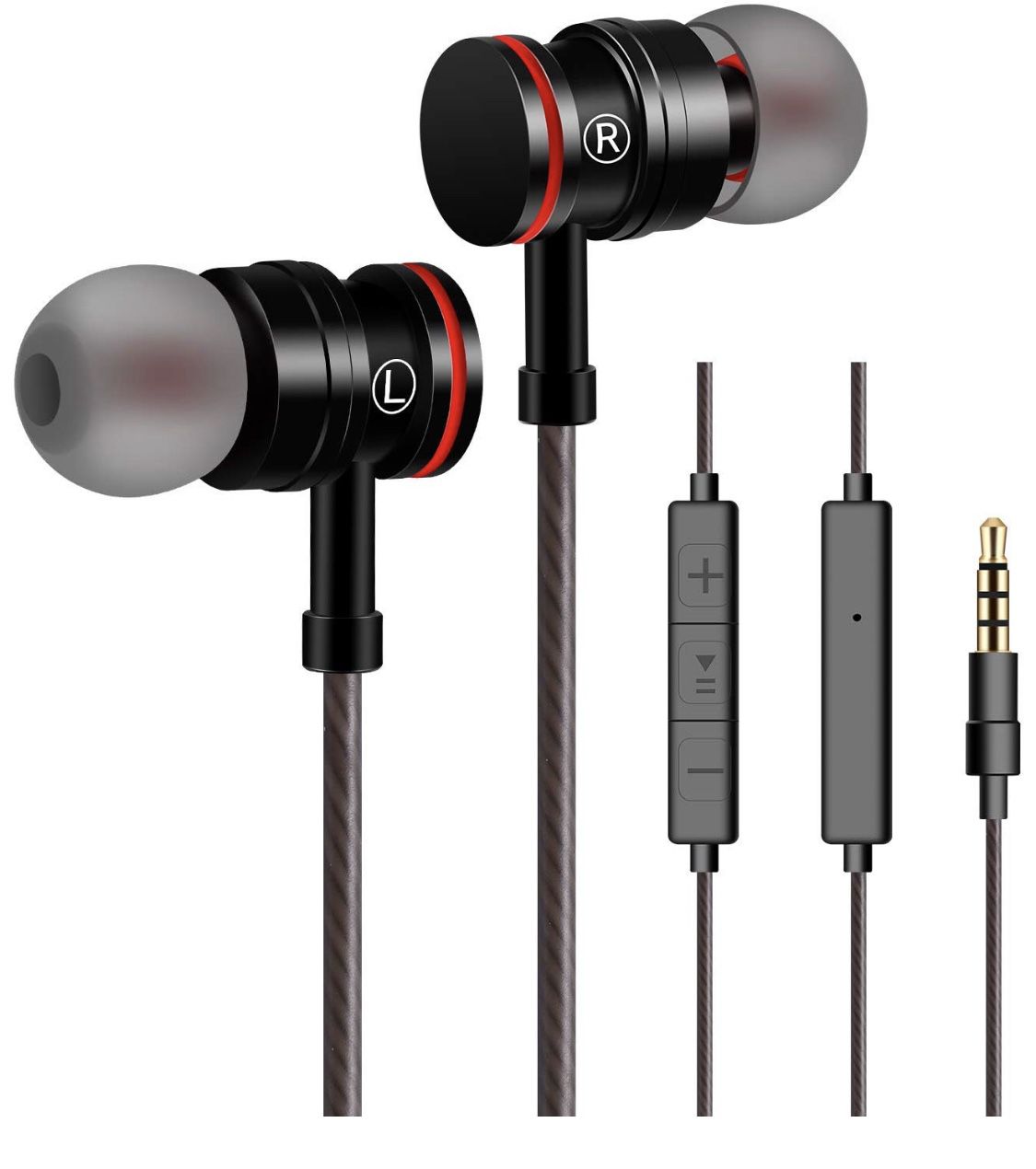 9-33. Earphones, in Ear Headphones, Earbuds with Microphone and Volume Control, Wired Headphones Stereo Sound for Samsung Smartphones and Tablets 3.5