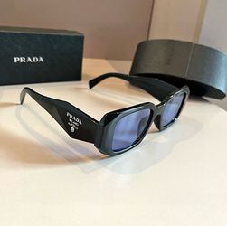 Prada Milano Sunglasses Black Frame Blue Lenses