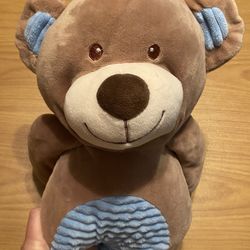 Kellytoy Rattle Bear With Ripple Terry Cloth Design Plush boy blue 18” large