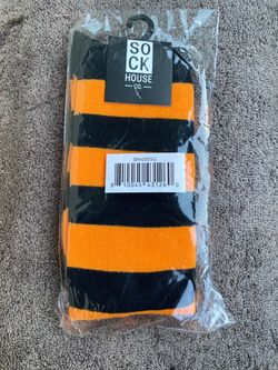 Sock House Co. Black and Orange Striped Socks