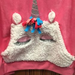 Girls Llama Sweatshirt With Front Pockets Soft Velvet 14/16 Fits Like 10/12