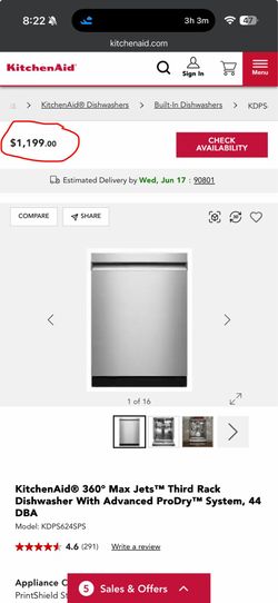 KitchenAid 360° Max Jets Third Rack Dishwasher