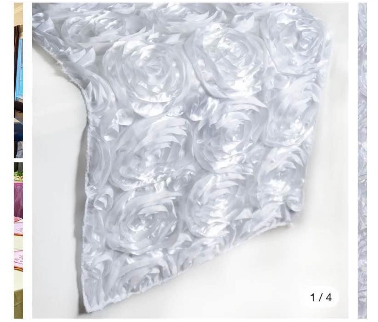 White rosette table runner
