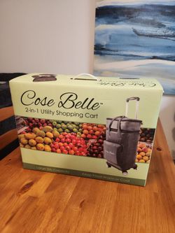 NEW IN BOX Cose Belle 2-In-1 Utility Shopping Cart Large 50L Capacity Dark Green (SE San Diego)