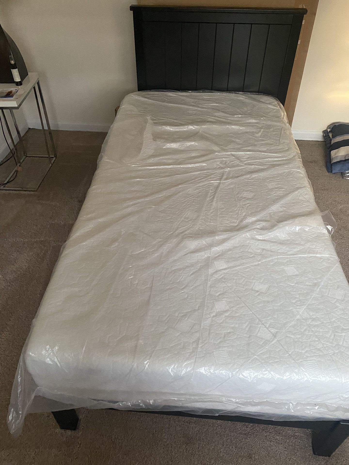 Twin Bed with Mattress-$100