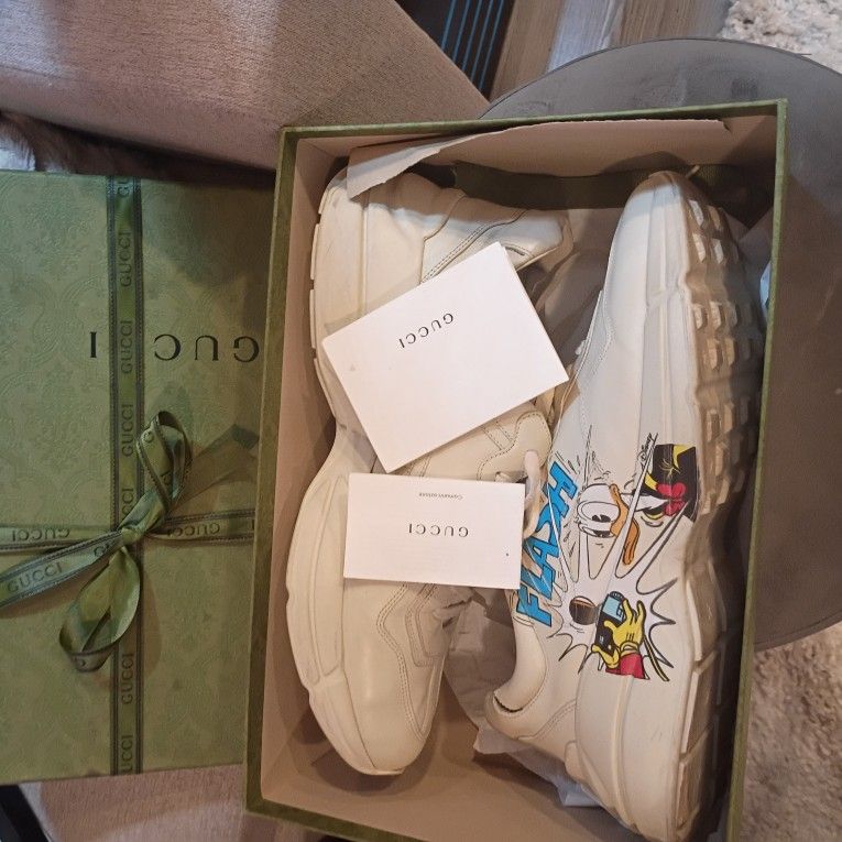 Gucci X Disney Rhython Sneakers, Size 13 US