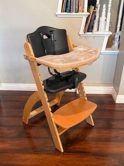 Abiie Beyond Junior Convertible Wooden High Chair - Black