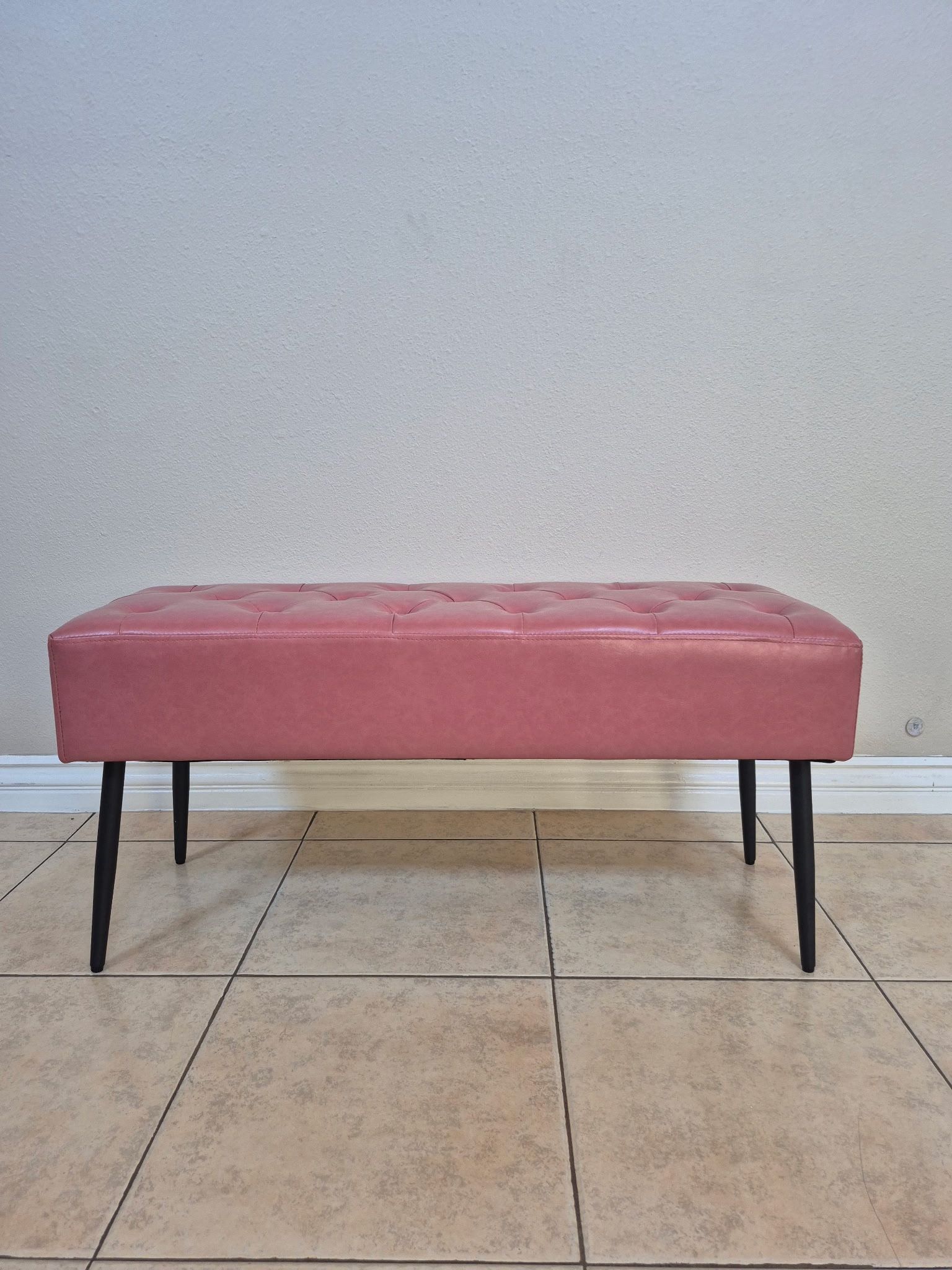 Upholstered Bench Color: Pink