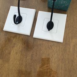 Allen Roth Rod Iron Hooks With Solid Wood Panel (2) In Set