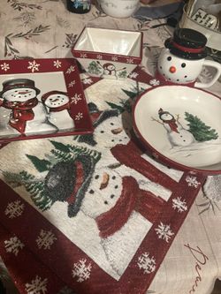 Snowman Christmas Dinnerware Bundle