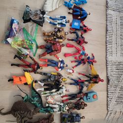 Toy Lot Marvel, DC, Dinosaur, Spider-Man, Superman