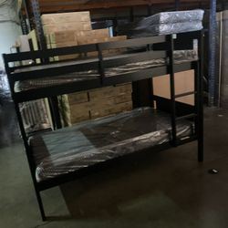 Twin over twin bunk bed. White or espresso. Assembly required. Assembly not included. Taxes included. Free delivery.  Bunk Bed only without Assembly-$