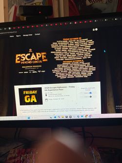 Escape ticket (Friday)