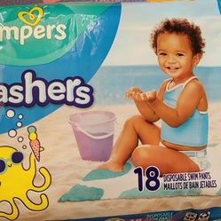 Pampers Splashers Disposable Swim Diapers, 18 Count, Size M, unopened $5