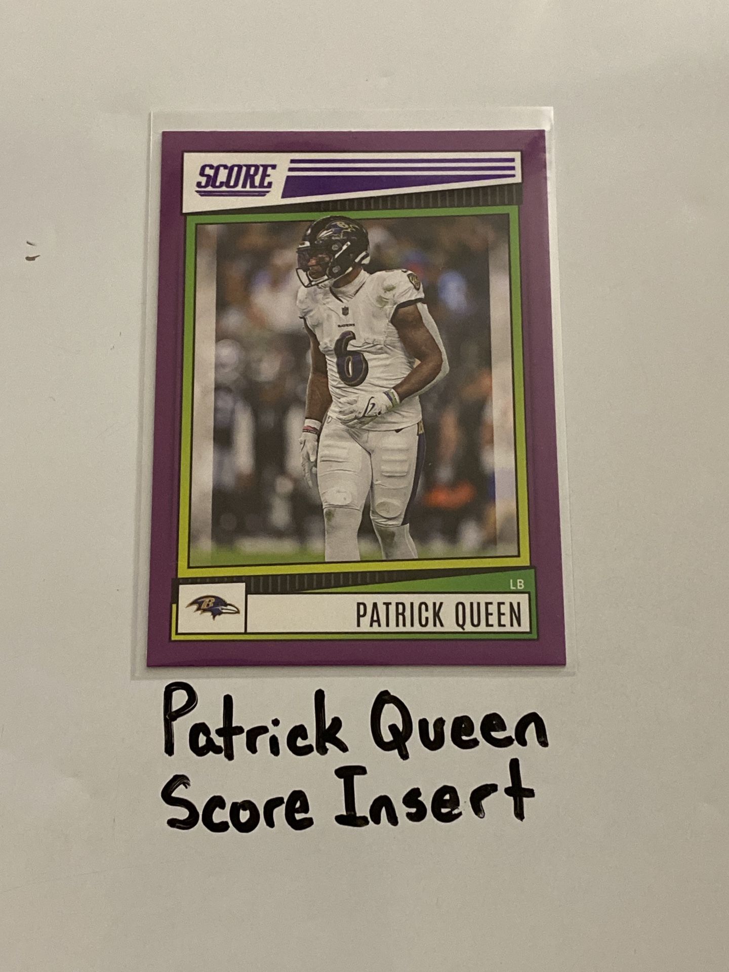 Patrick Queen Pittsburgh Steelers LB Score Short Print Insert Card.