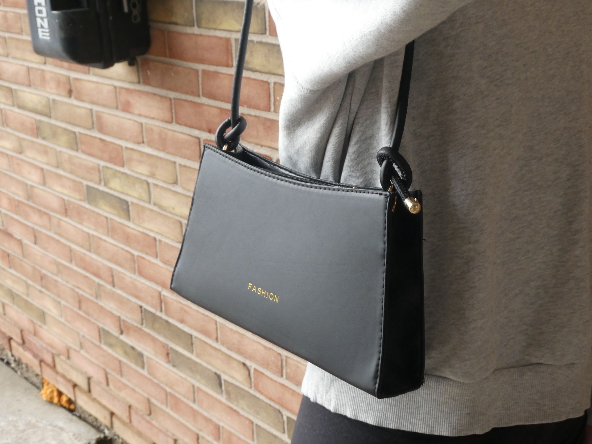 Black Leather Shoulder Purse
