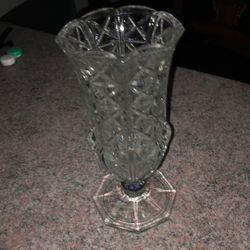 Crystal Clear Glass Vase For Flowers  9”