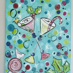Christmas Cocktails Painting 